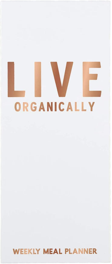 Live Organically Weekly Meal Planner | Hardbound | White and Rose Gold