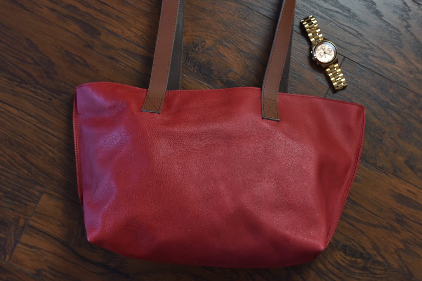 Red Leather Tote
