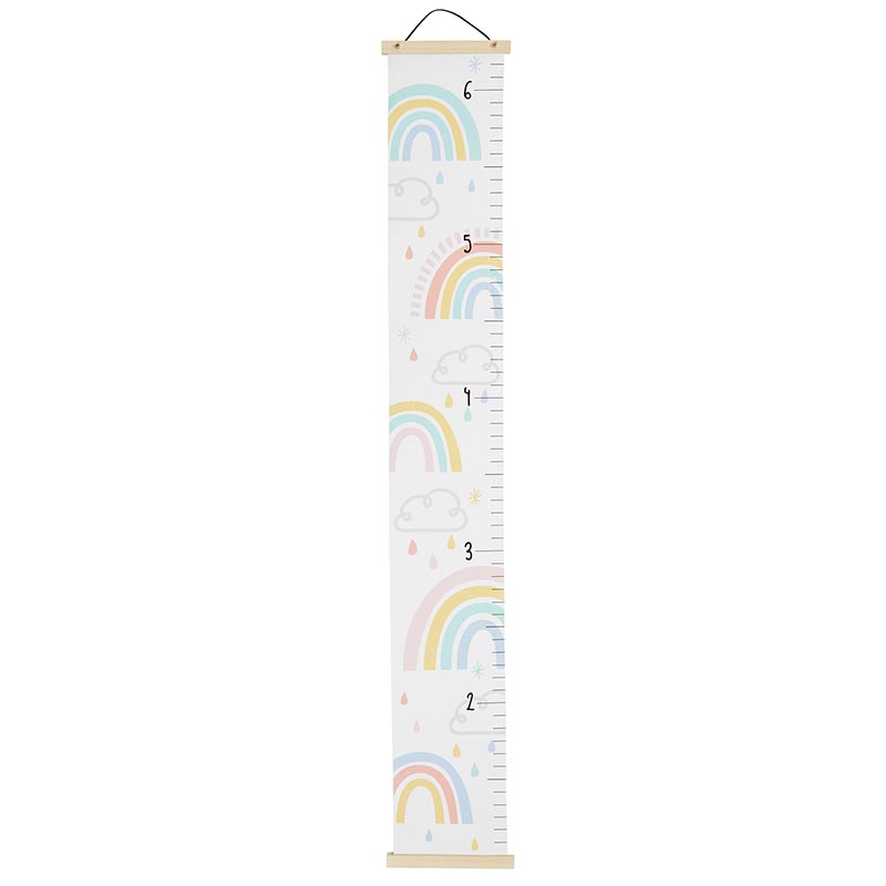 Rainbow Kids Growth Chart | 65" Long Hanging Canvas