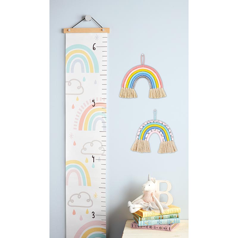 Rainbow Kids Growth Chart | 65" Long Hanging Canvas
