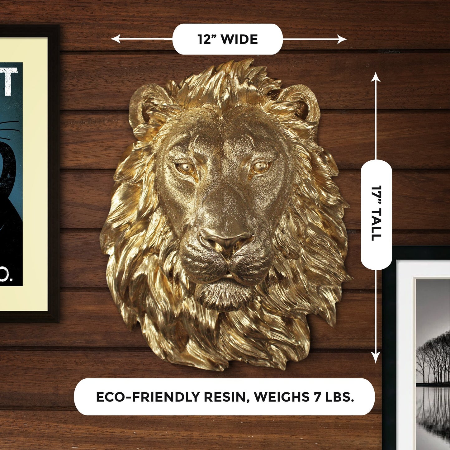 Large Gold Lion, 17"