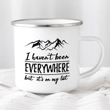 Wanderlust Enamel Mug Camping Mug