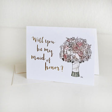Maid of Honor Gold Foil Card