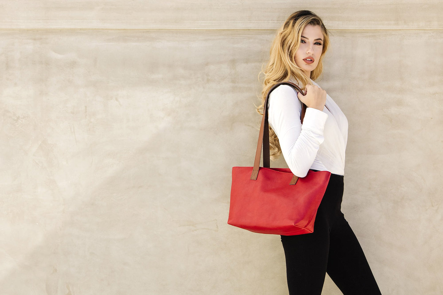 Red Leather Tote