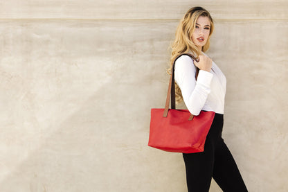 Red Leather Tote