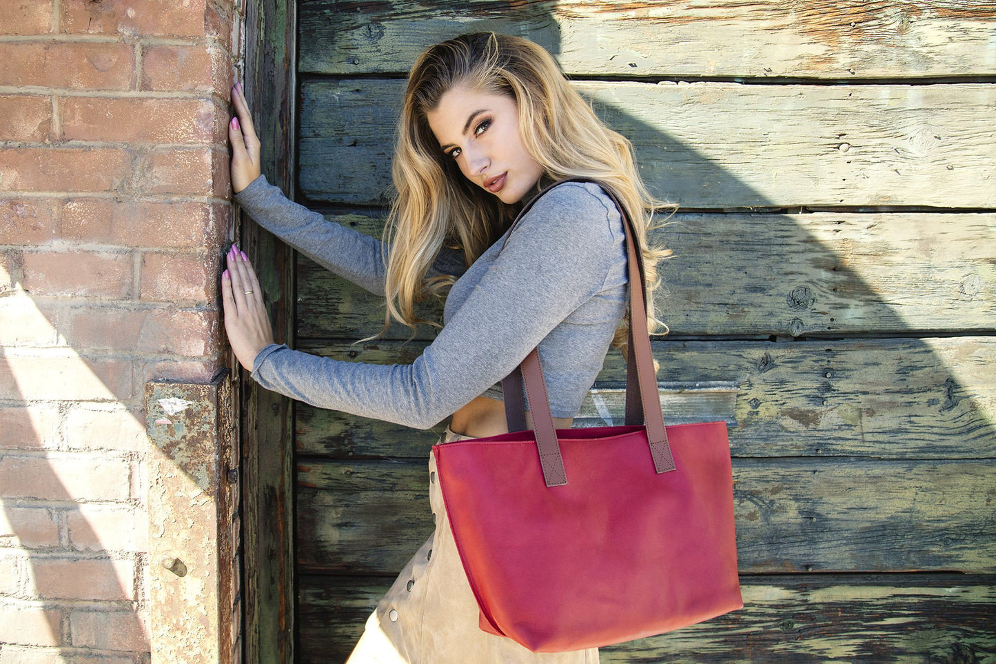 Red Leather Tote