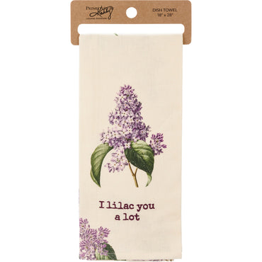 I Lilac You A Lot Dish Cloth Towel | Cotten Linen Novelty Tea Towel |