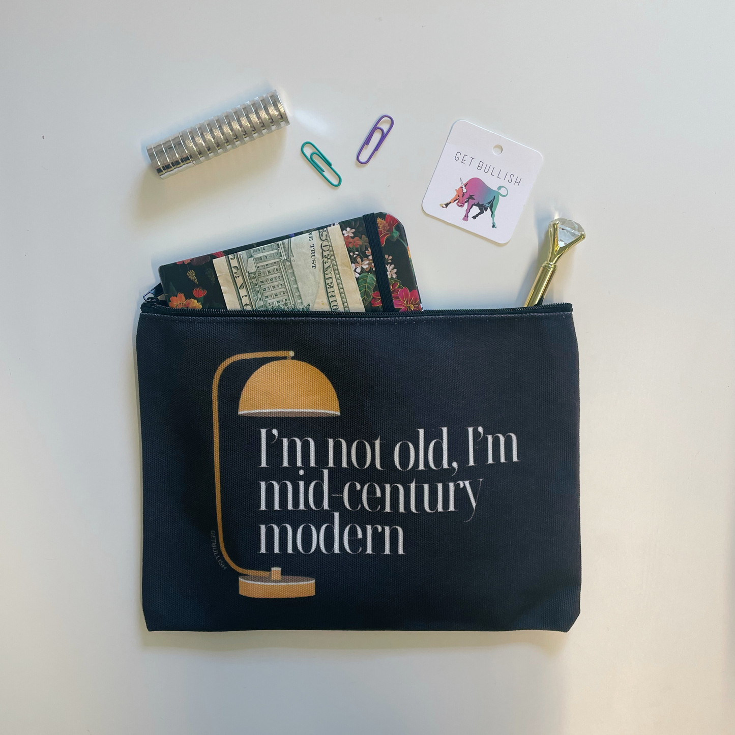 I'm Not Old, I'm Mid-Century Modern Canvas Zipper Pouch