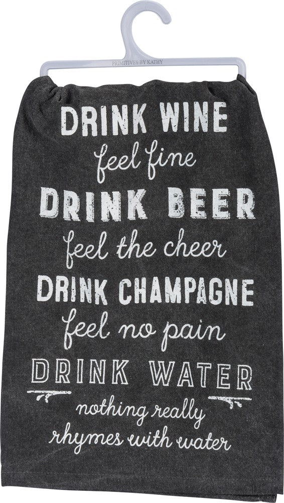 Drink Wine Feel Fine / Nothing Really Rhymes With Water Funny Snarky