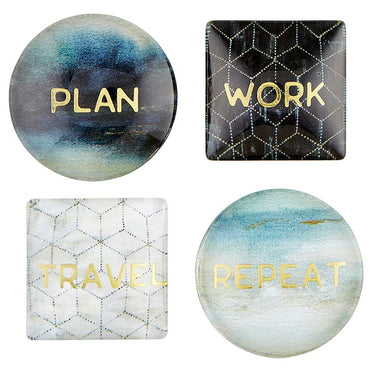 Magnet Set | Travel Themed Glass Magnet Set of 4