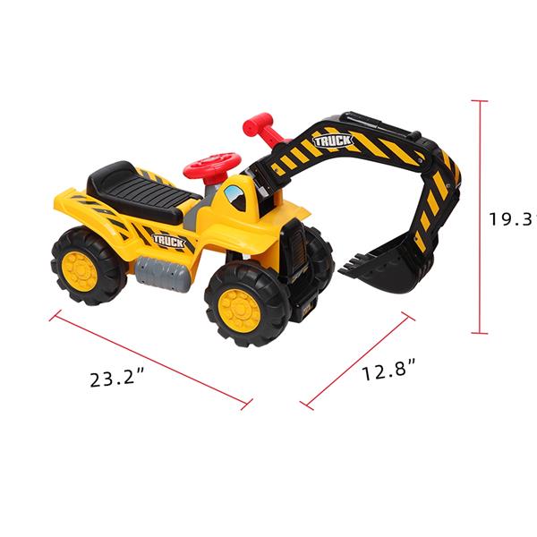 Children's Excavator Toy Car Without Power Two Plastic Stones