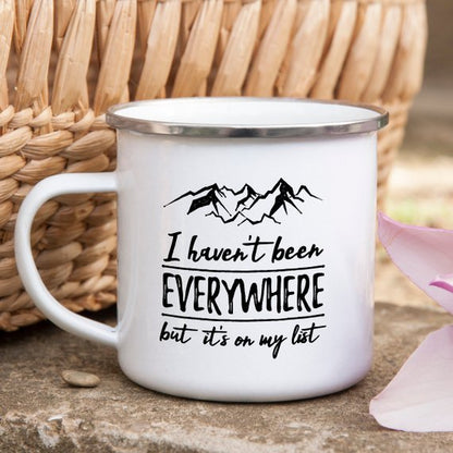 Wanderlust Enamel Mug Camping Mug