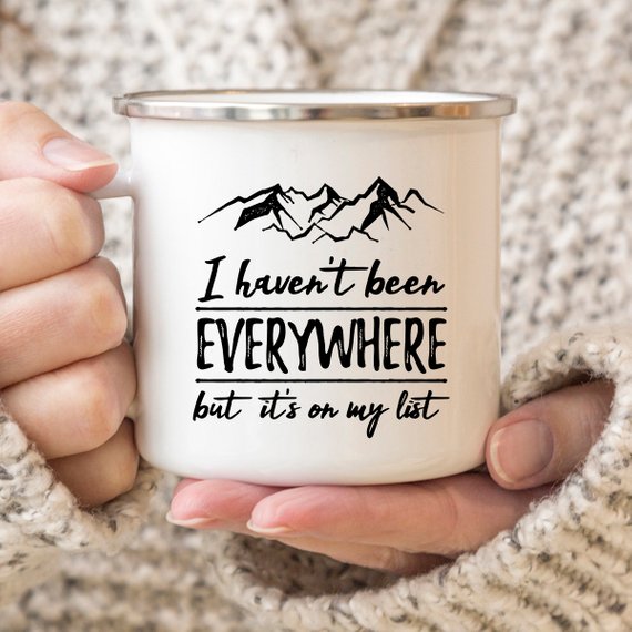 Wanderlust Enamel Mug Camping Mug