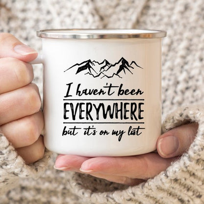 Wanderlust Enamel Mug Camping Mug