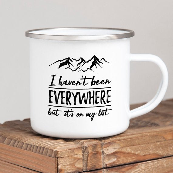 Wanderlust Enamel Mug Camping Mug