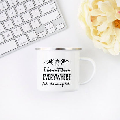 Wanderlust Enamel Mug Camping Mug