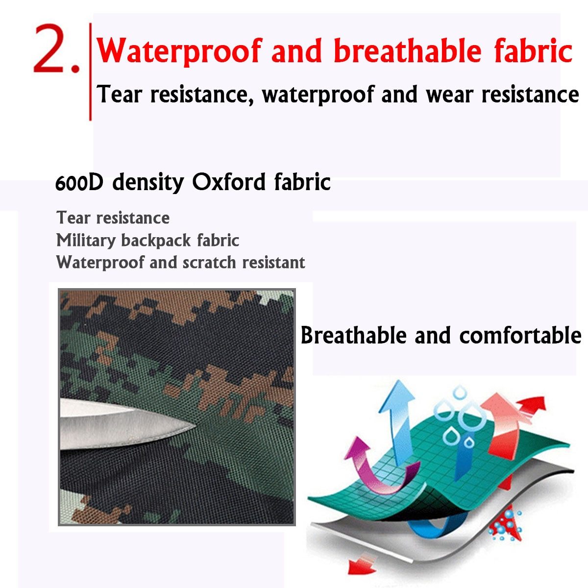 Waterproof Outdoor Camping / Military Backpack - 70L