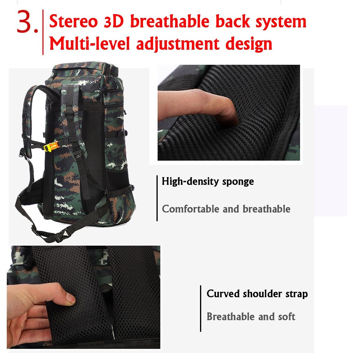 Waterproof Outdoor Camping / Military Backpack - 70L